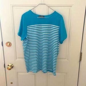 Ralph Lauren blue/white striped top.
